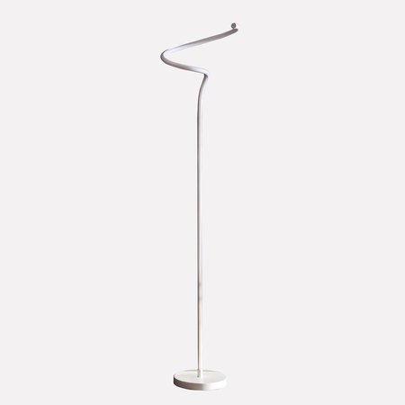 CLING 52.5 in. Curvilinear S-Curve Spiral Tube Angled LED Floor Lamp - Matte White CL2629558